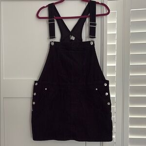 Divided Black Corduroy Dress